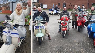 Residents thrilled as scooter club cavalcade rocks up at Northwich care home